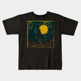 Linocut Witch Kids T-Shirt